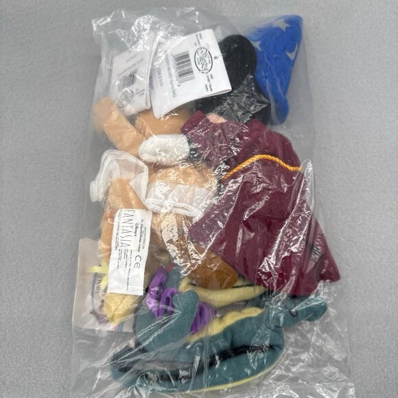 Fantasia Sorcerer Mickey Hippo Aligator Disney Store Bean Bag Toy Set of 3 - Picture 9 of 9